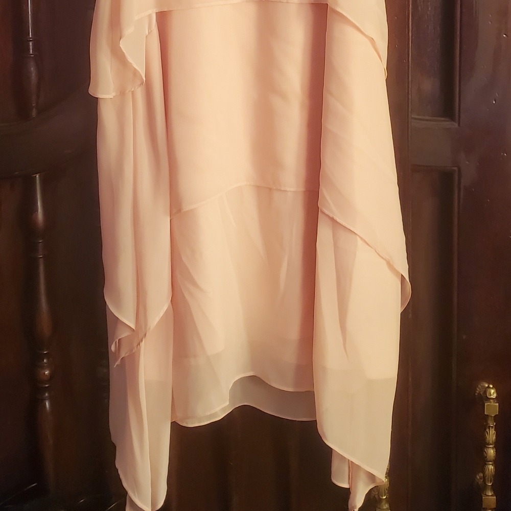 Sharagano Sleeveless Layered Dress Peachy Pink Size 4